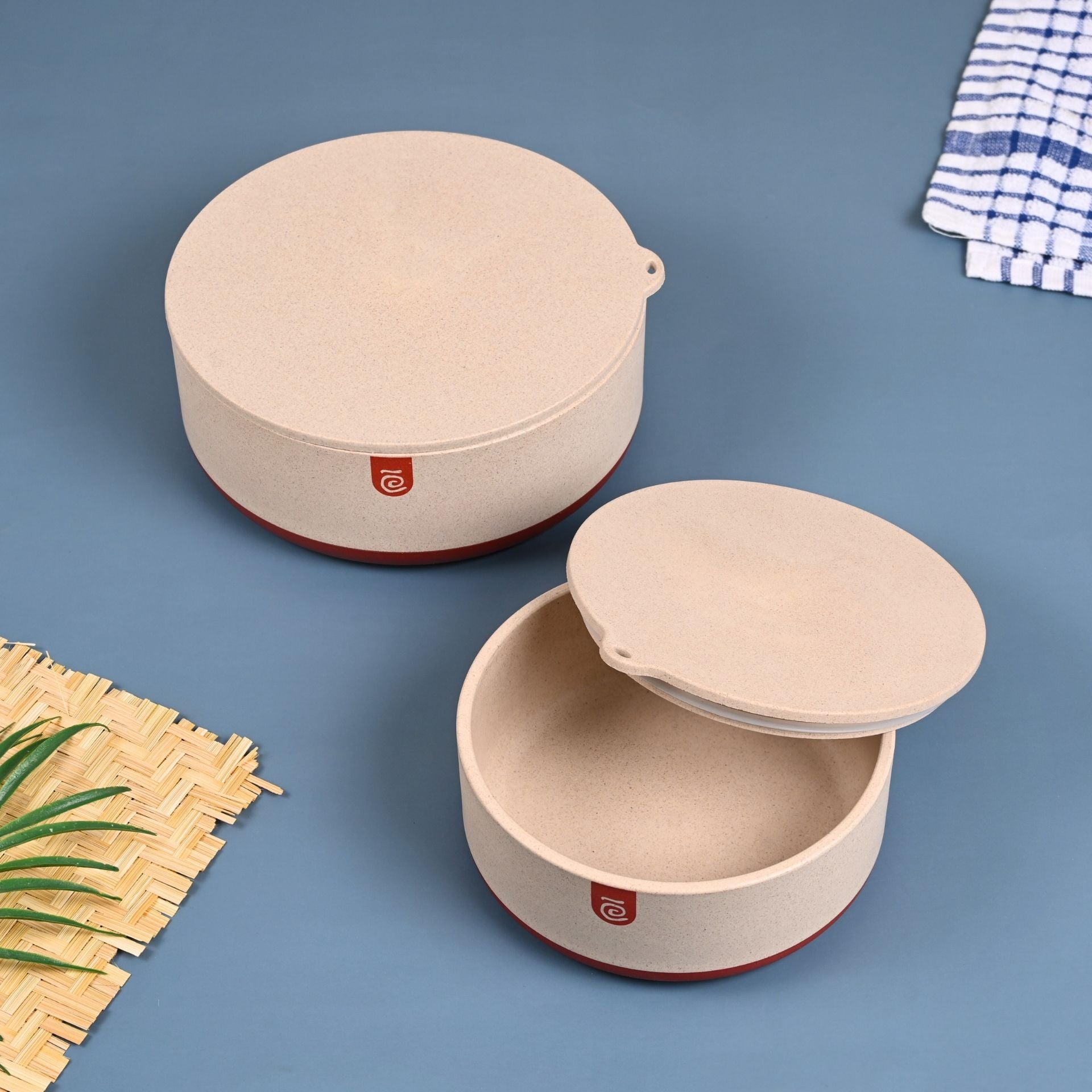 Terravo Eco-Friendly Airtight Storage Bowls with Lids – Pack of 2 (1200ml & 600ml)