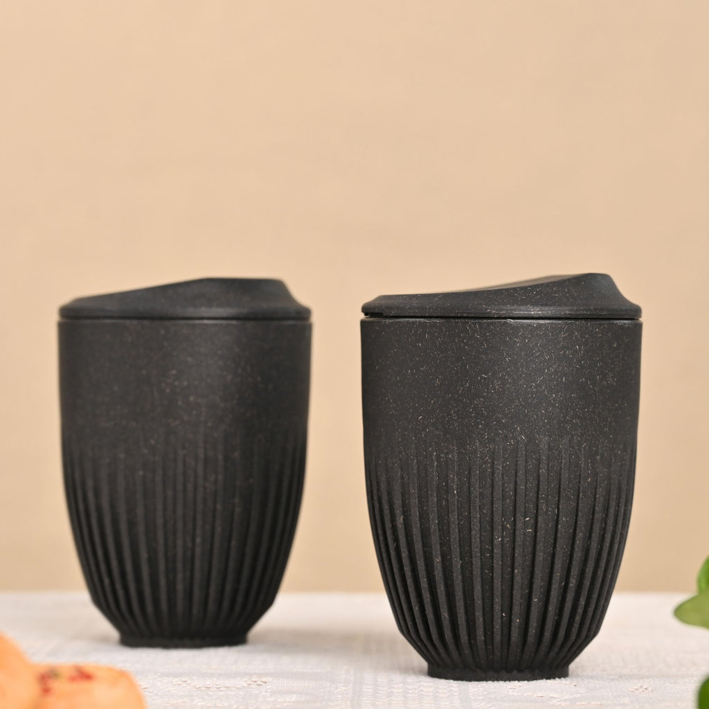 Retro Coffee Mugs with Lids – Set of 2 (350ml)