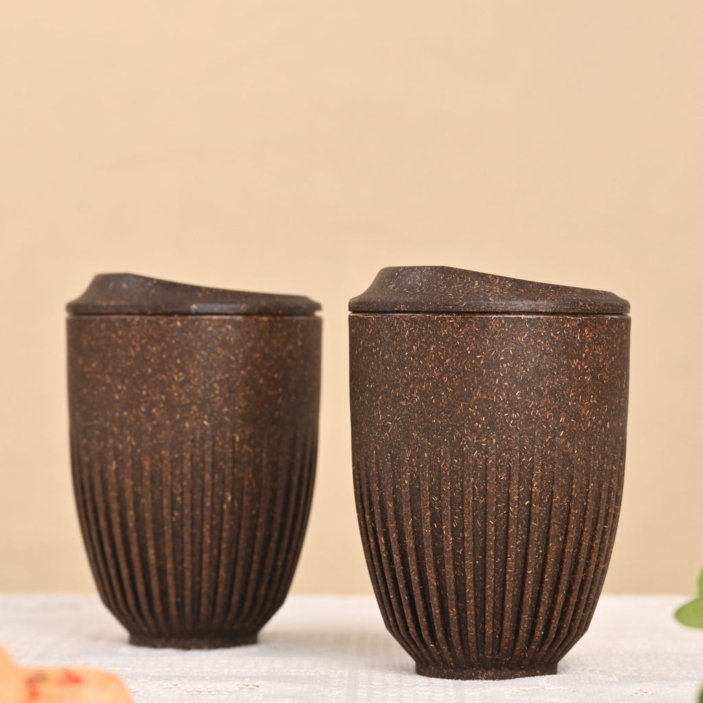 Retro Coffee Mugs with Lids – Set of 2 (350ml)