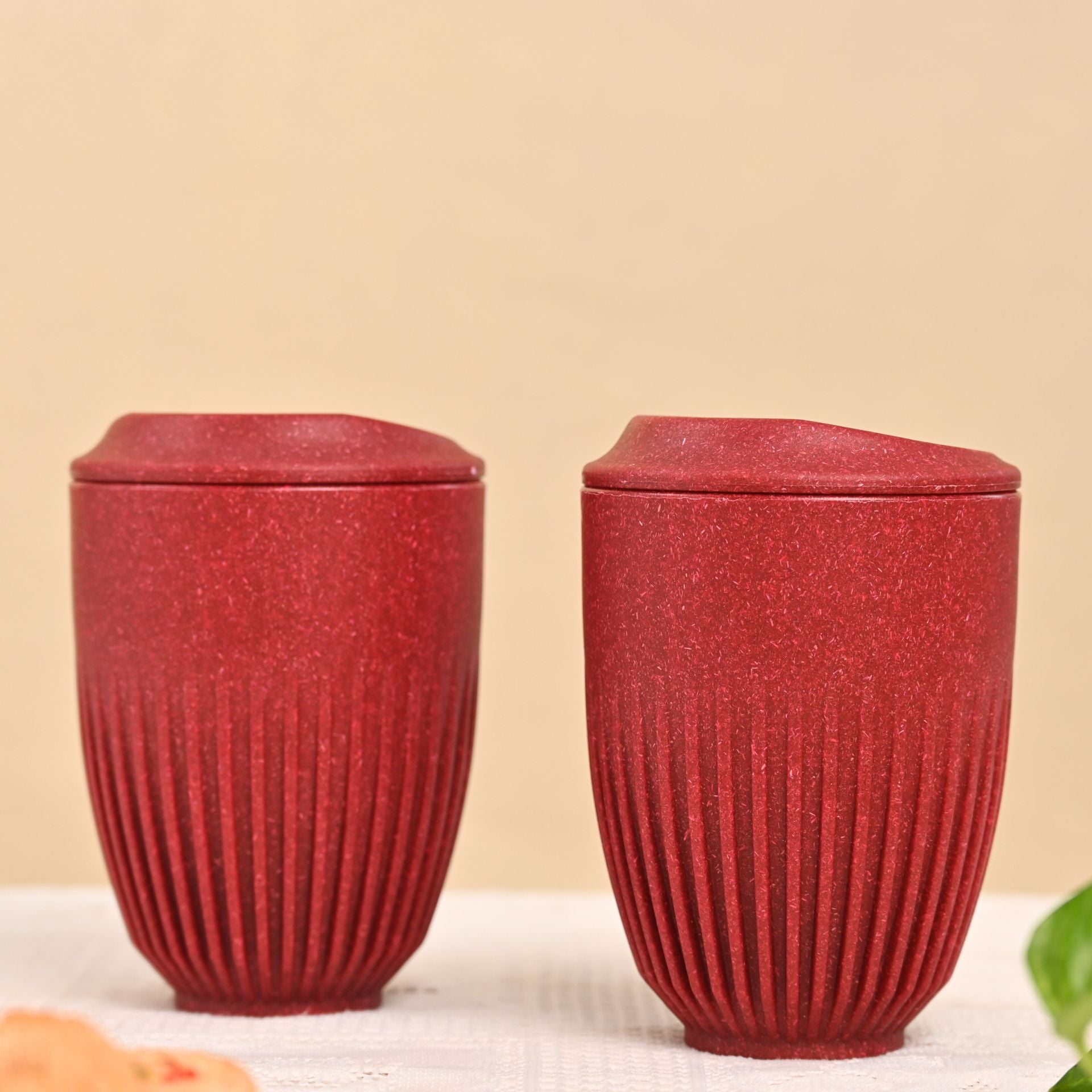 Retro Coffee Mugs with Lids – Set of 2 (350ml)