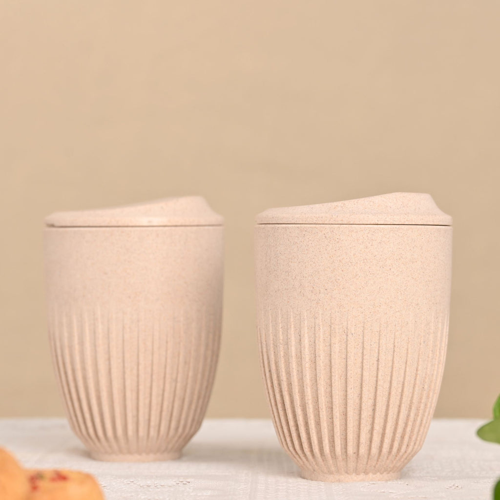 Retro Coffee Mugs with Lids – Set of 2 (350ml)