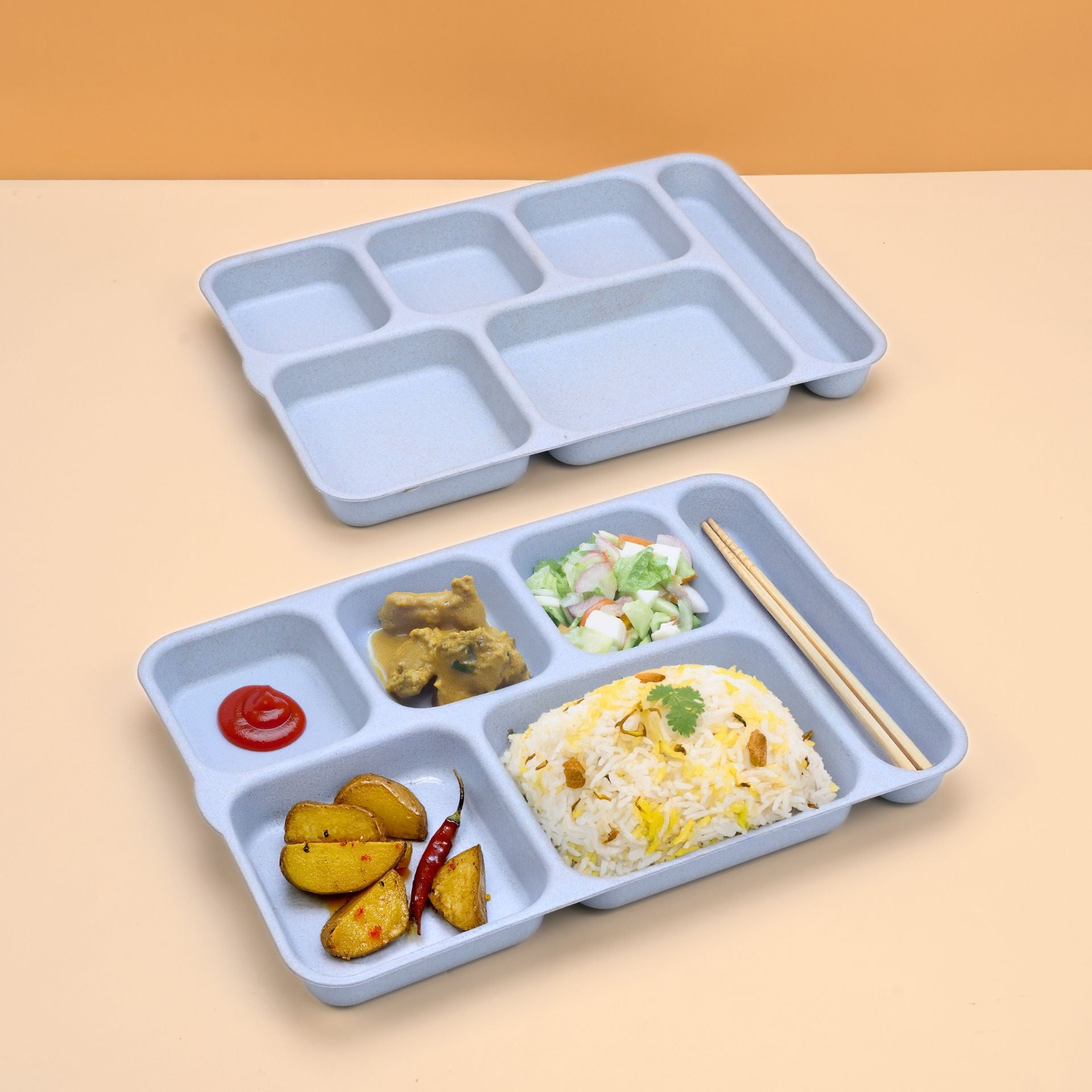Eco 6-Partition Dinner Plates – Set of 2 (14-inch)