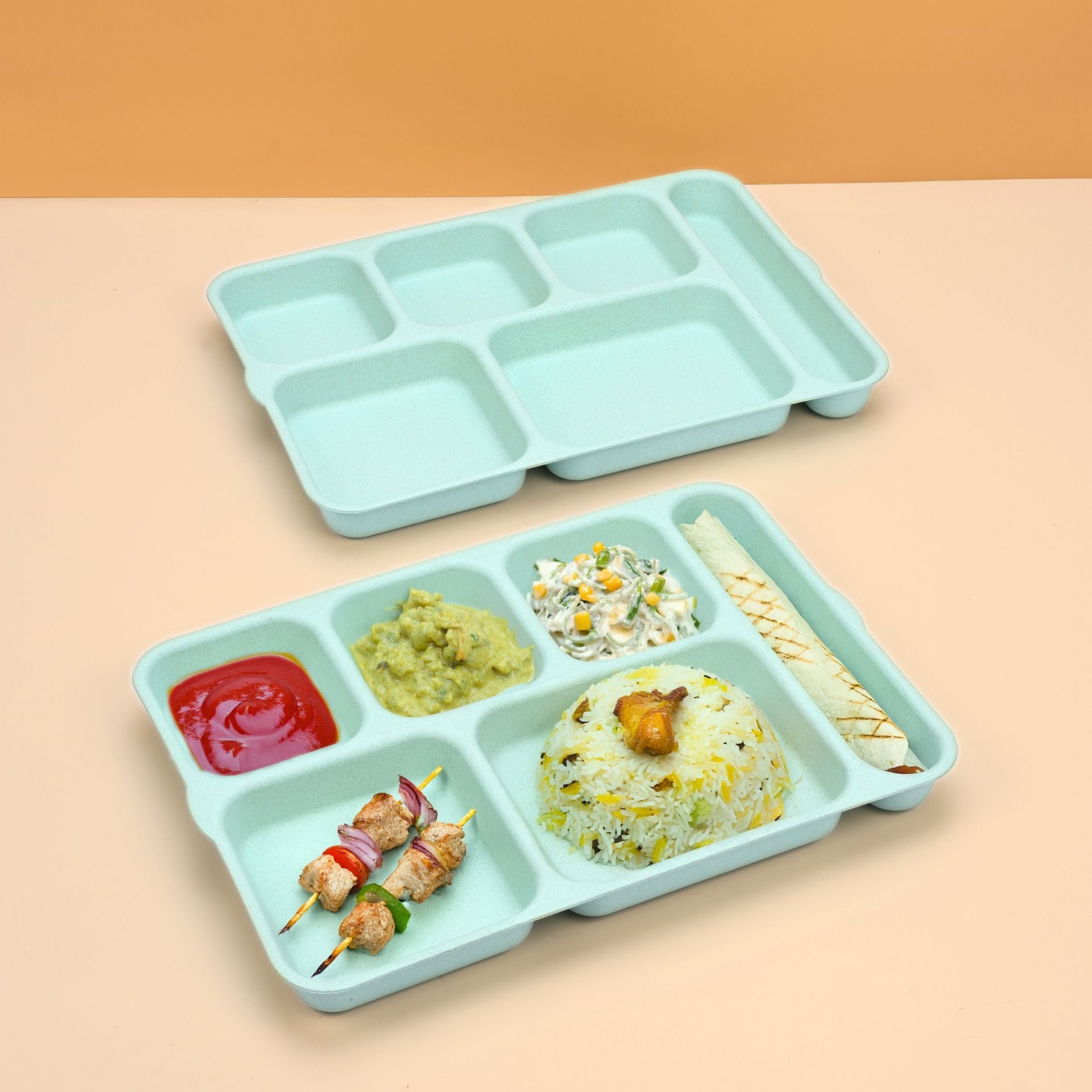 Eco 6-Partition Dinner Plates – Set of 2 (14-inch)