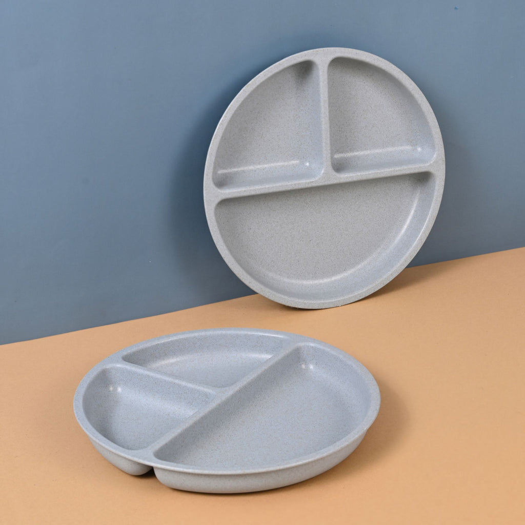 Round 3-Partition Kids Plates – Set of 2 (8-inch)