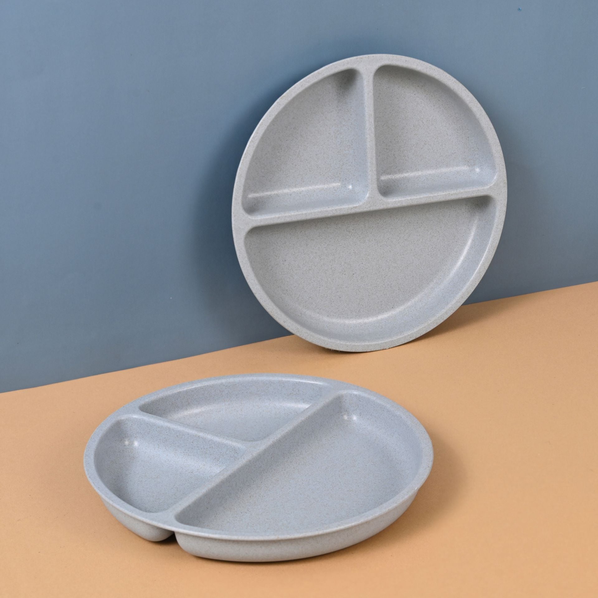 Round 3-Partition Kids Plates – Set of 2 (8-inch)
