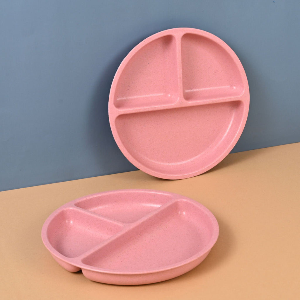 Round 3-Partition Kids Plates – Set of 2 (8-inch)