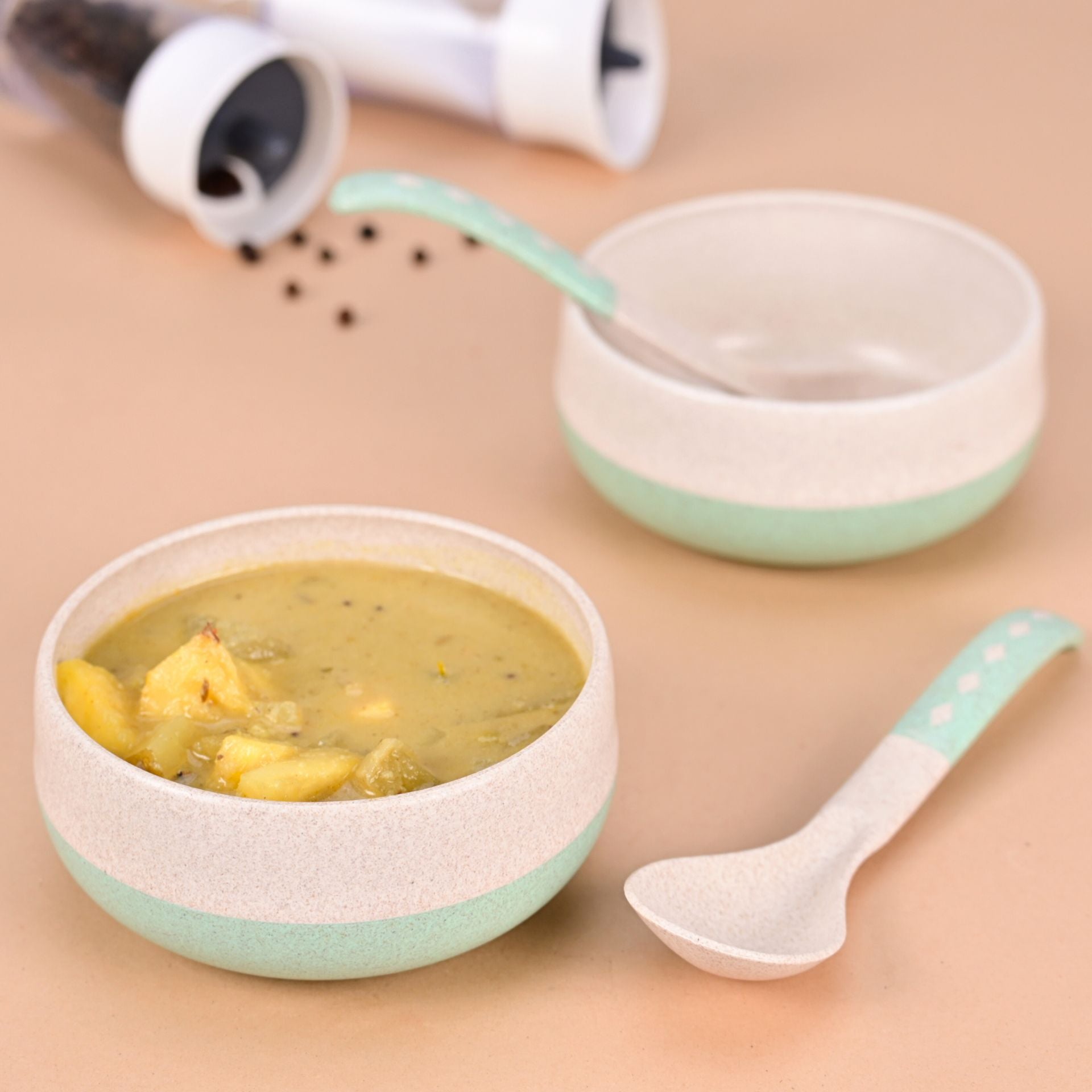 Eco Soup Bowls with Spoons – Set of 2 (250ml)