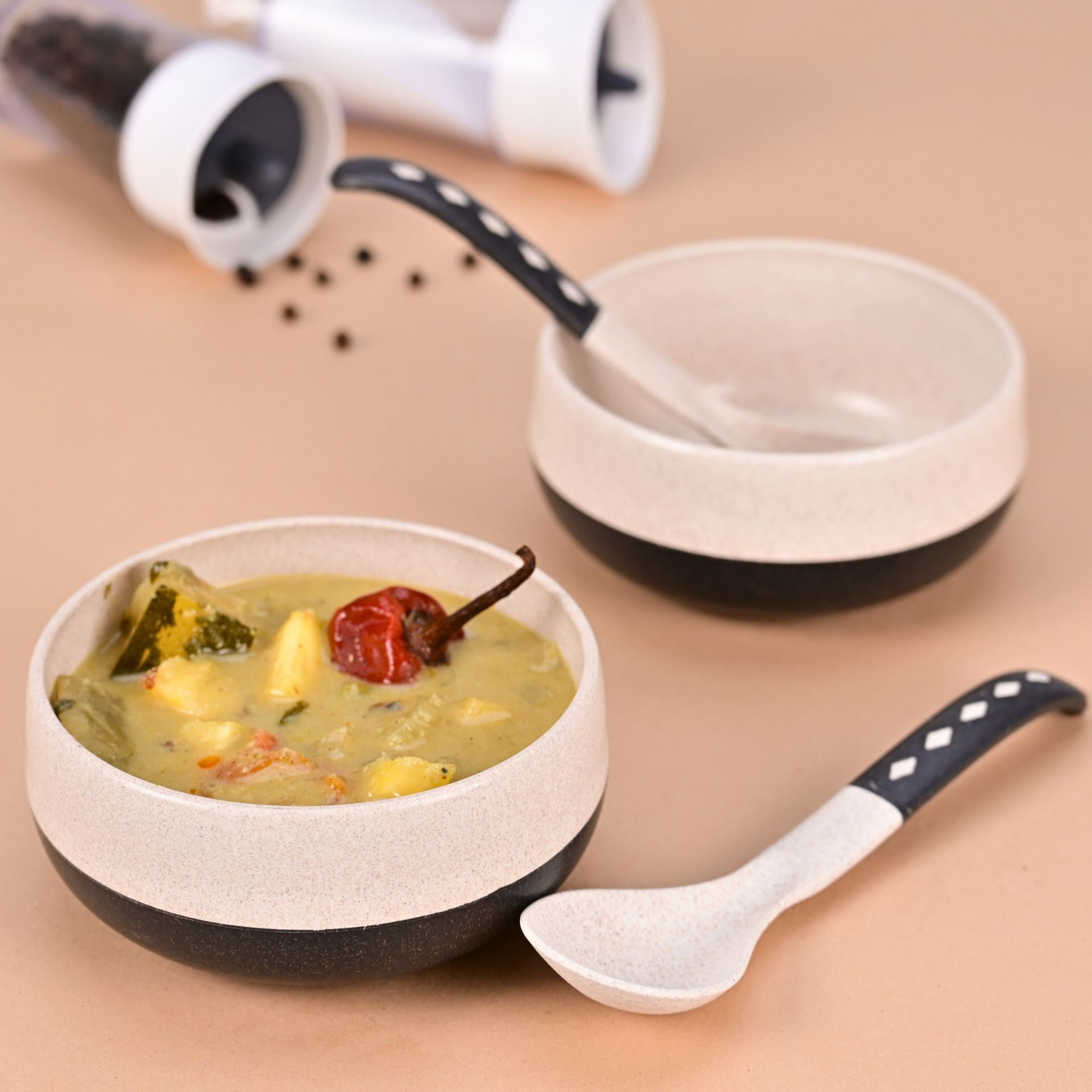 Eco Soup Bowls with Spoons – Set of 2 (250ml)