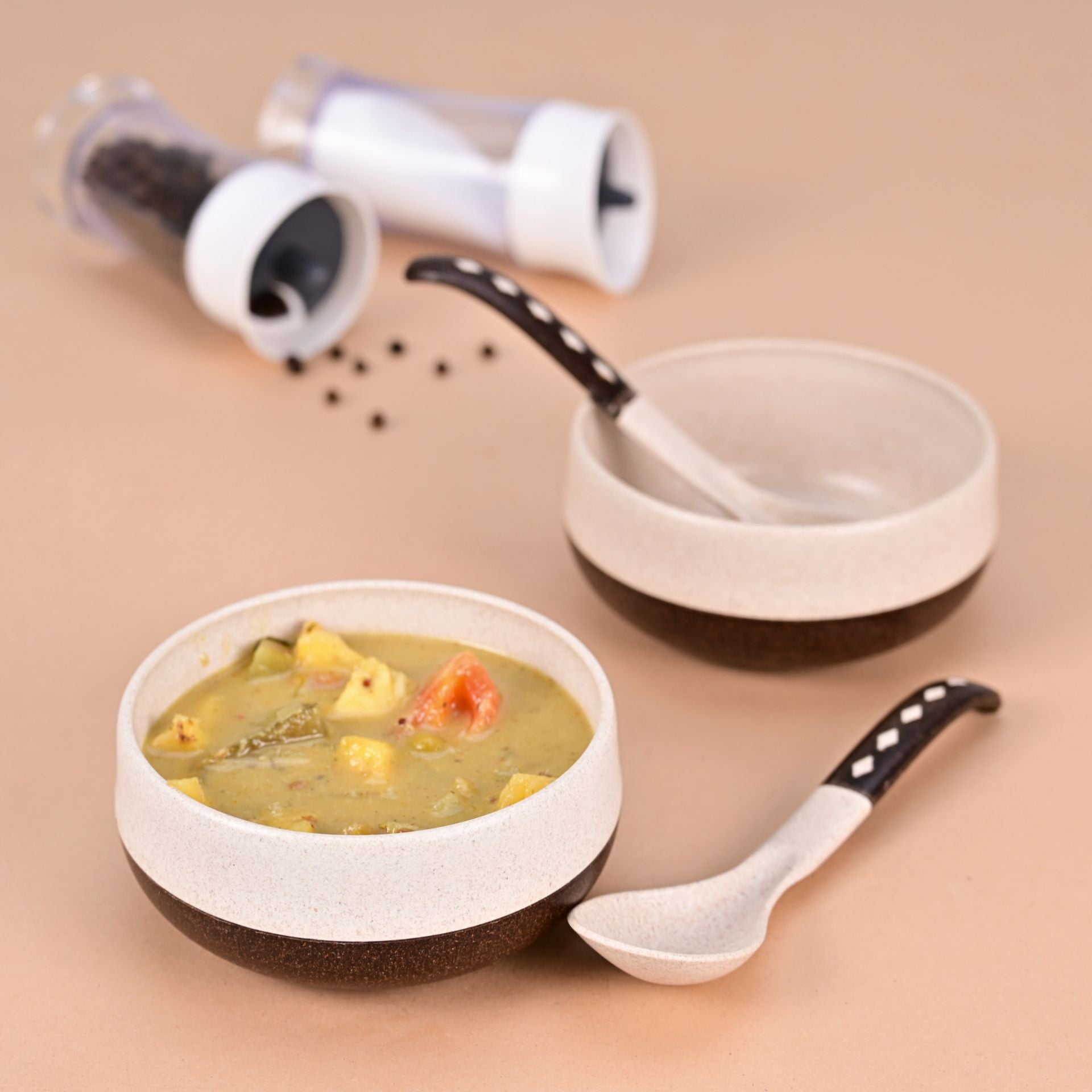 Eco Soup Bowls with Spoons – Set of 2 (250ml)