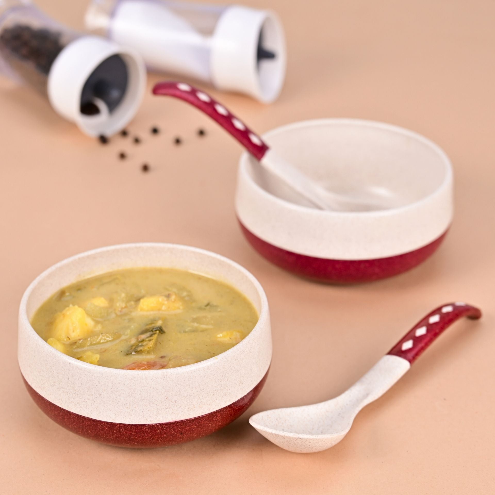 Eco Soup Bowls with Spoons – Set of 2 (250ml)