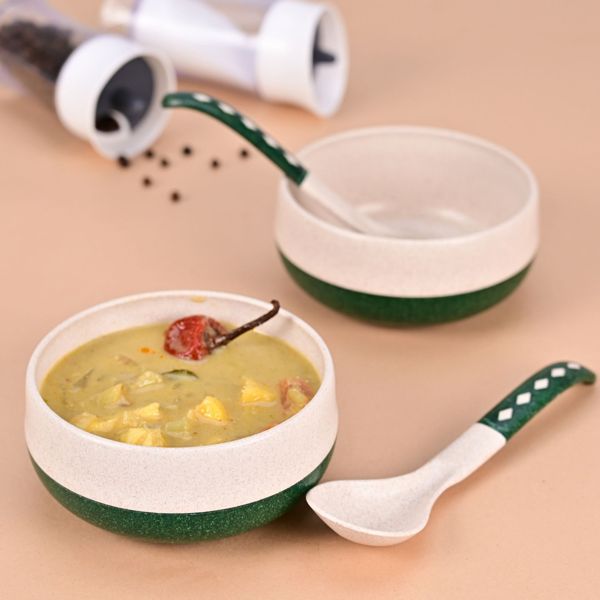 Eco Soup Bowls with Spoons – Set of 2 (250ml)