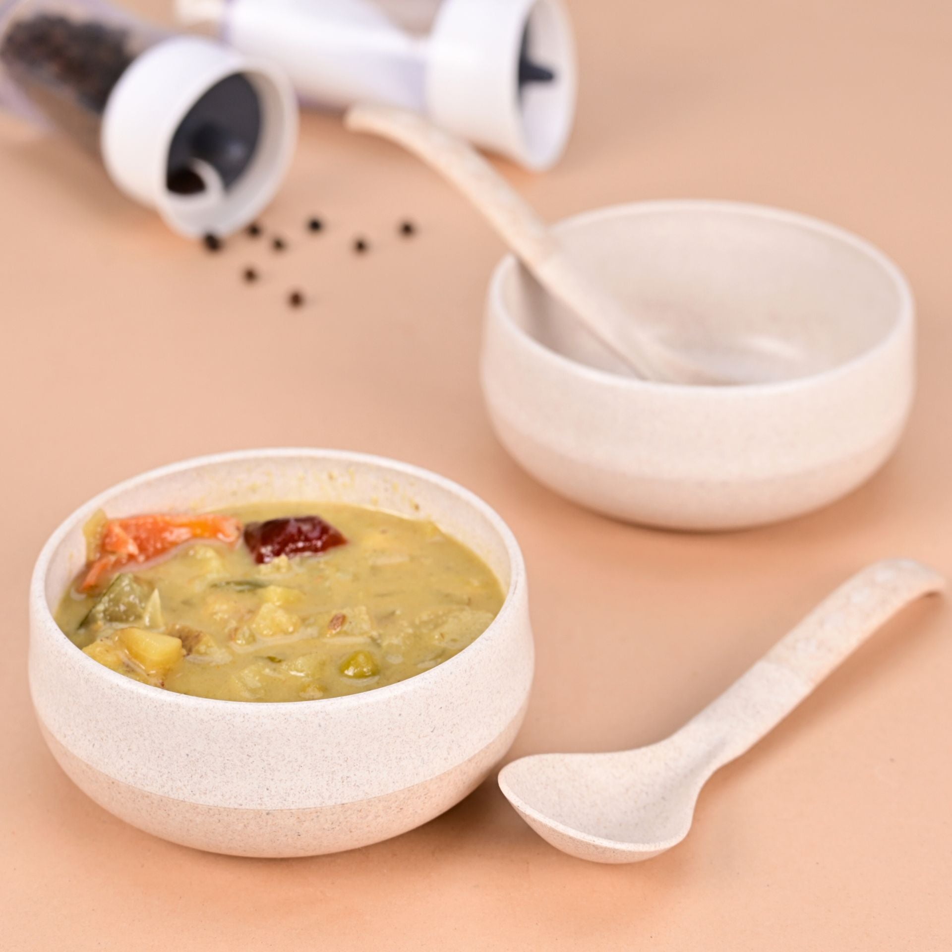 Eco Soup Bowls with Spoons – Set of 2 (250ml)