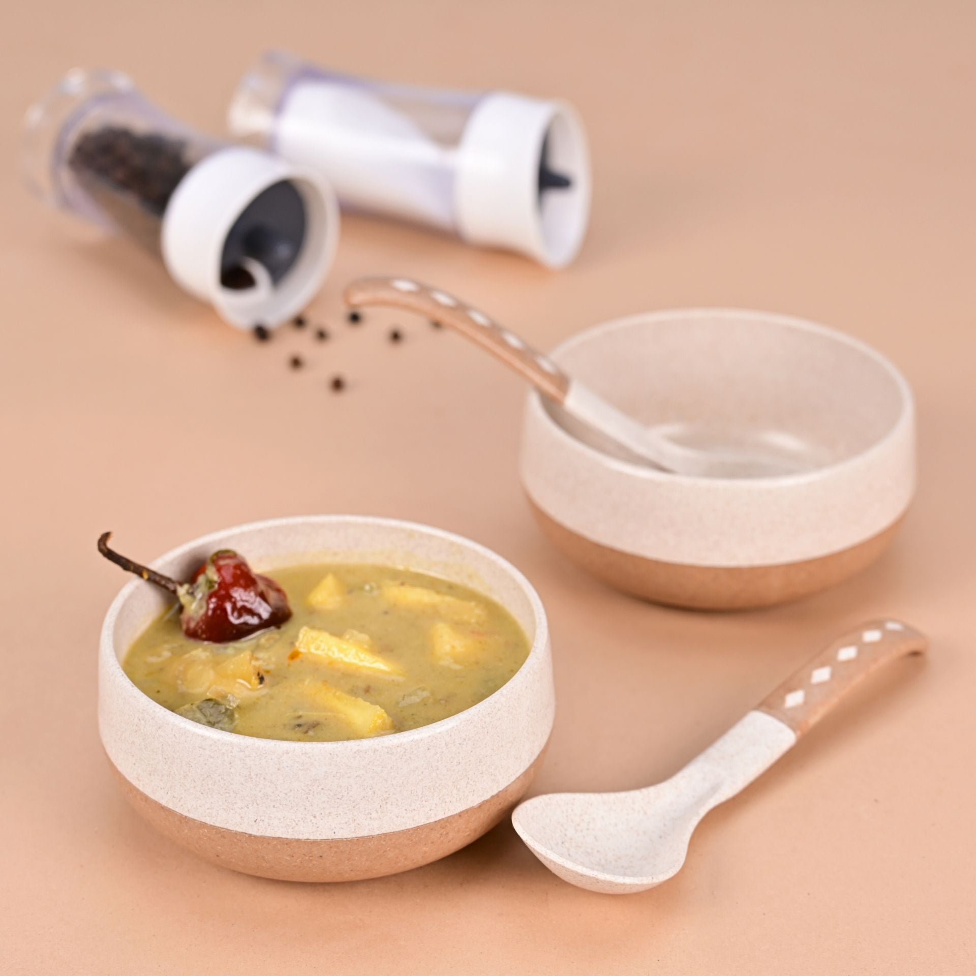Eco Soup Bowls with Spoons – Set of 2 (250ml)