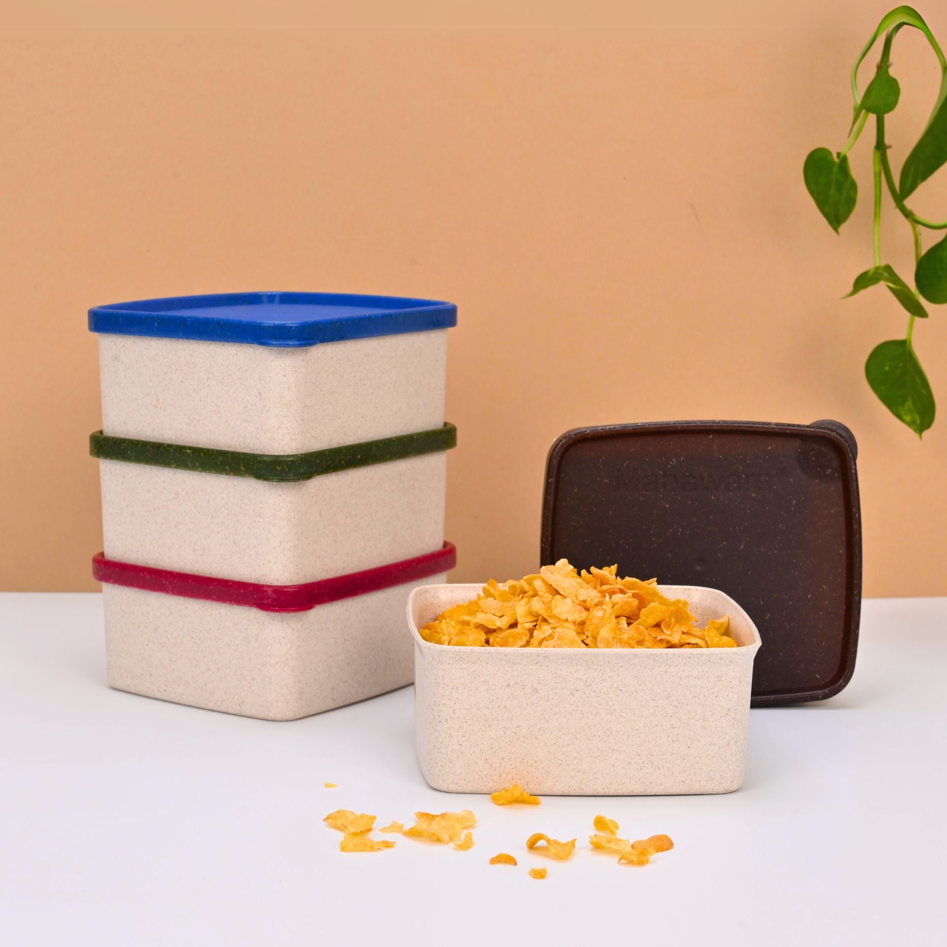 Eco-Friendly Snack & Storage Containers with Lid – 500 ml | Set of 4