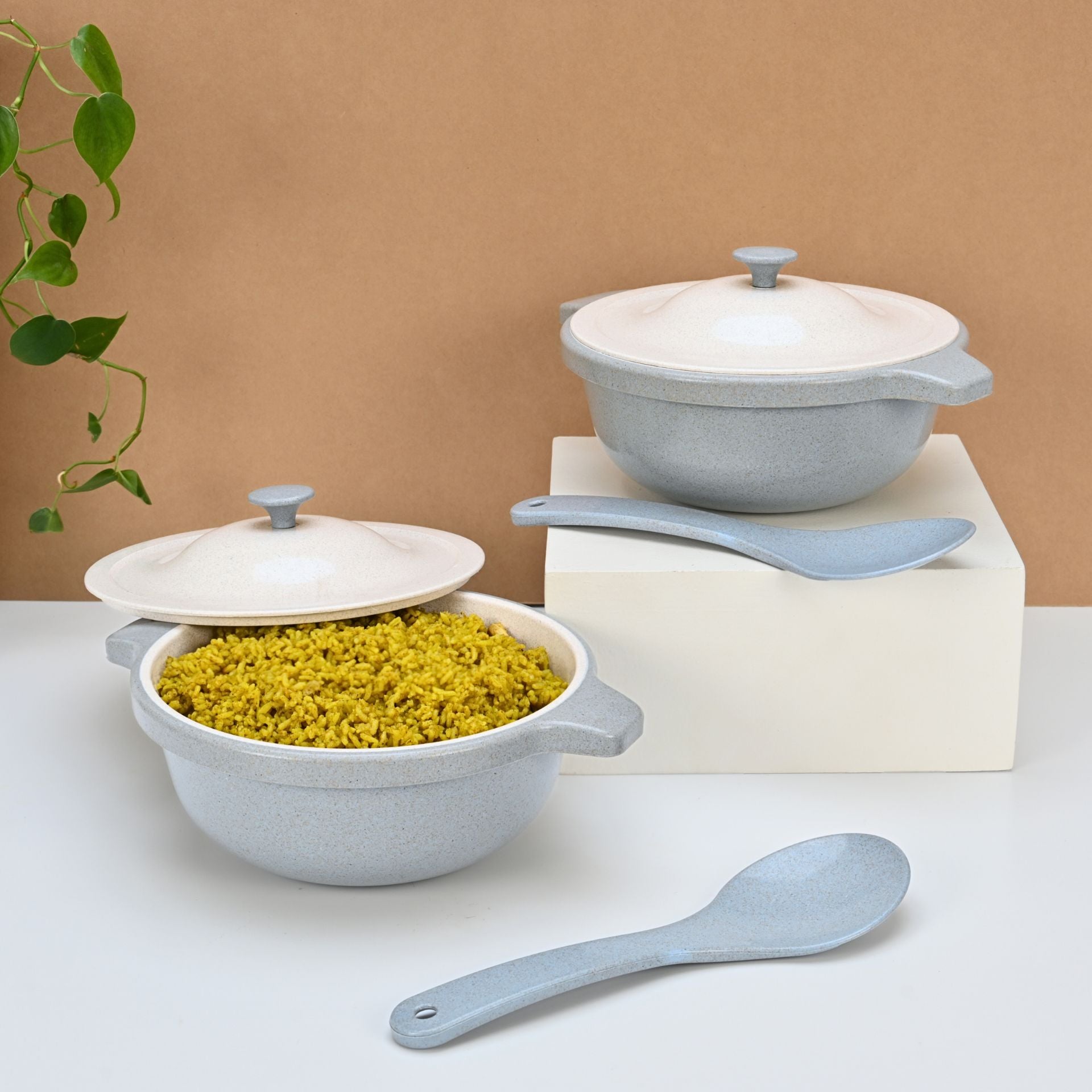 EcoServe Large Serving Bowls with Lids – Set of 2 - 1250 ml