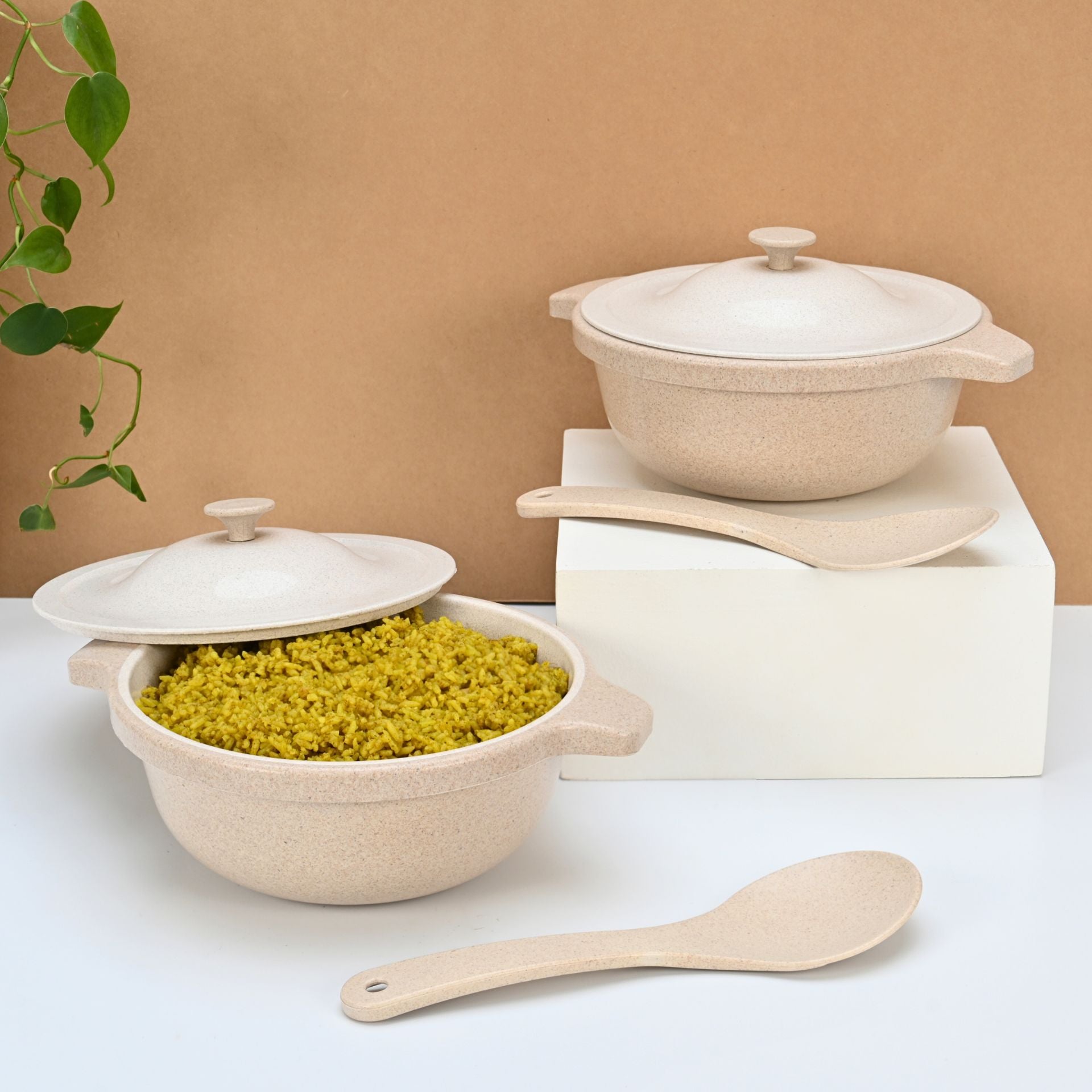 EcoServe Large Serving Bowls with Lids – Set of 2 - 1250 ml